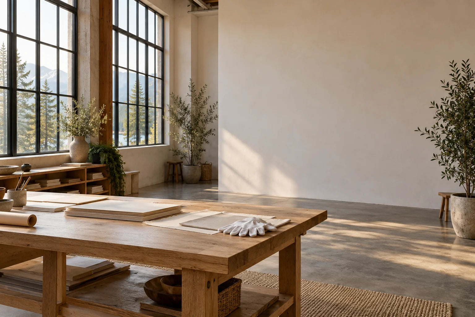 Illustrative fine-art studio interior