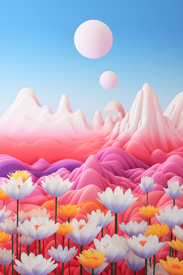 Cotton Range Moons fine art artwork by Conventional Art, portrait view