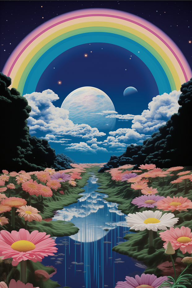 Rainbow Silent Water fine art artwork by Conventional Art, portrait view