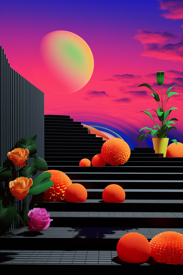 Synthetic Garden Prelude fine art artwork by Conventional Art, portrait view