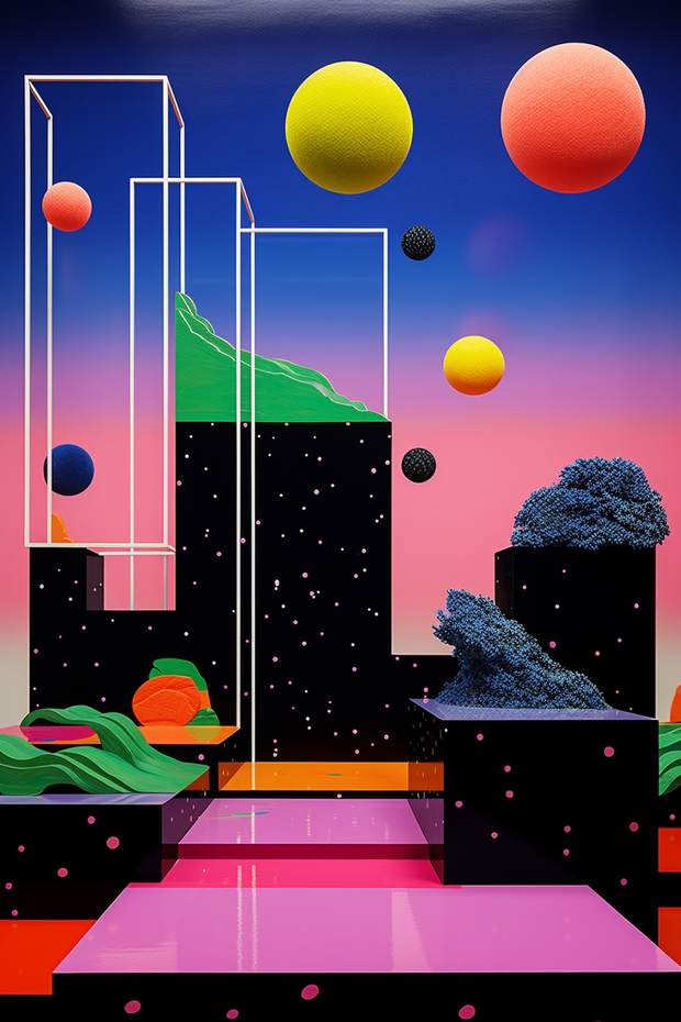 Floating Suns fine art artwork by Conventional Art, portrait view