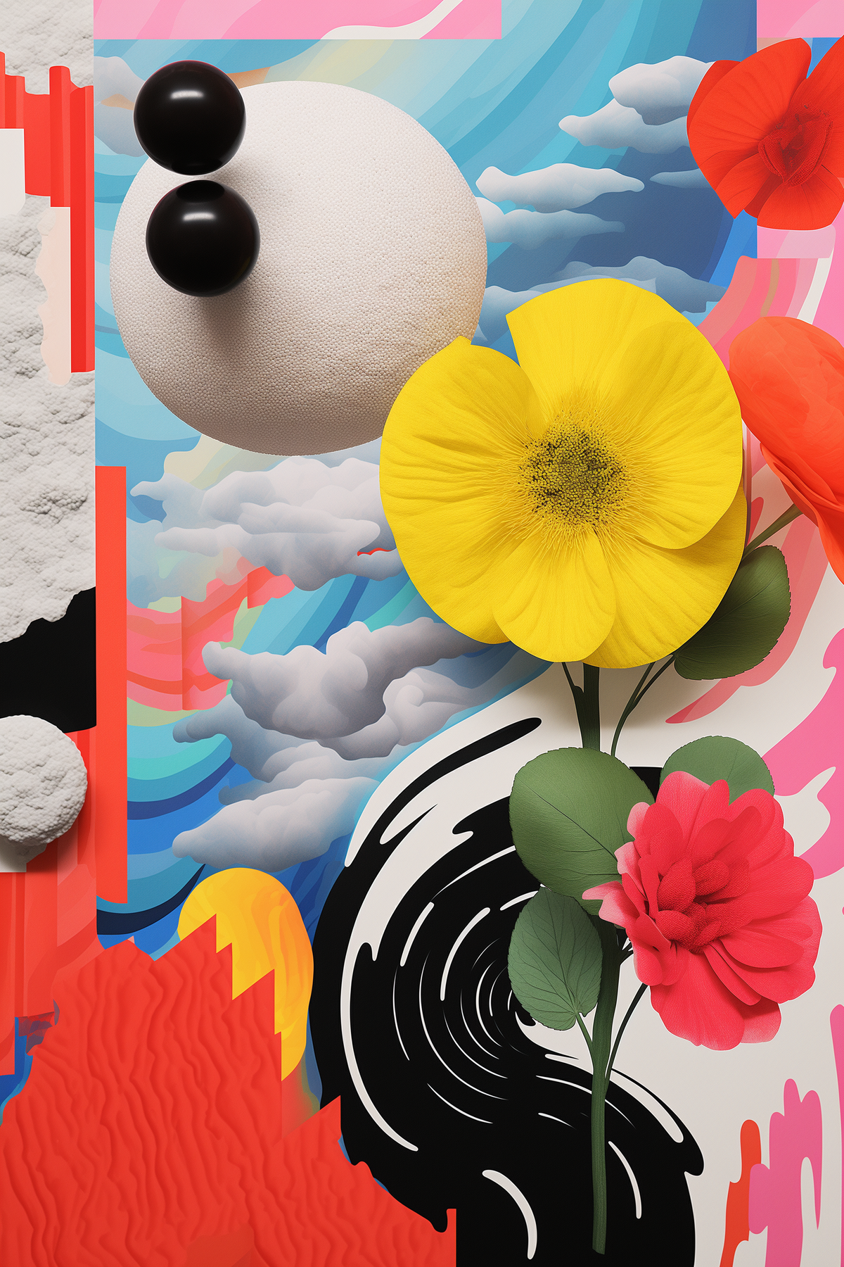 Flabstraction fine art print, modern wall art, balanced light and tone