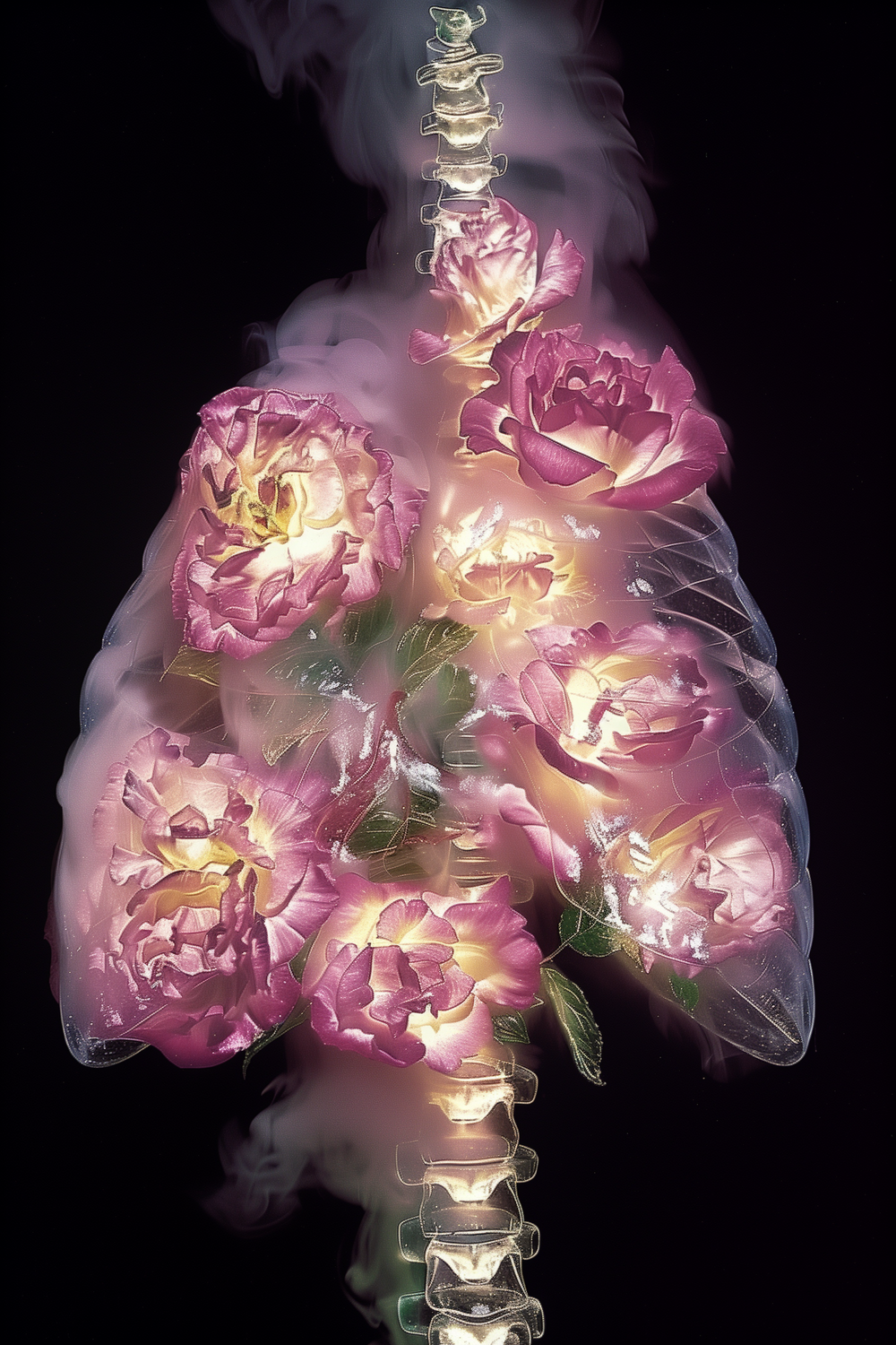 Blooming Embrace fine art print, modern wall art, balanced light and tone