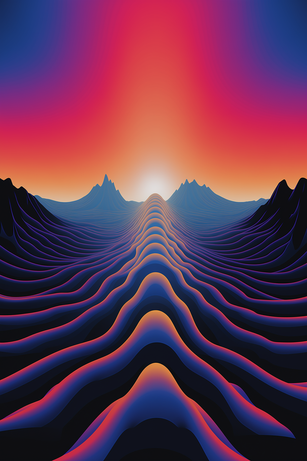 Moving Horizon Waves fine art artwork by Conventional Art, portrait view