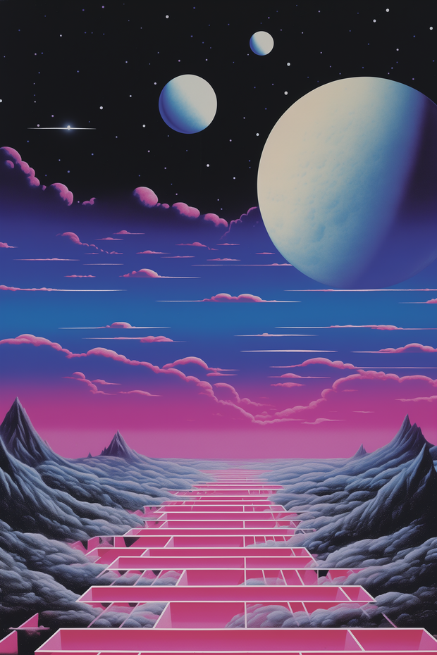 Celestial Water Steps fine art artwork by Conventional Art, portrait view