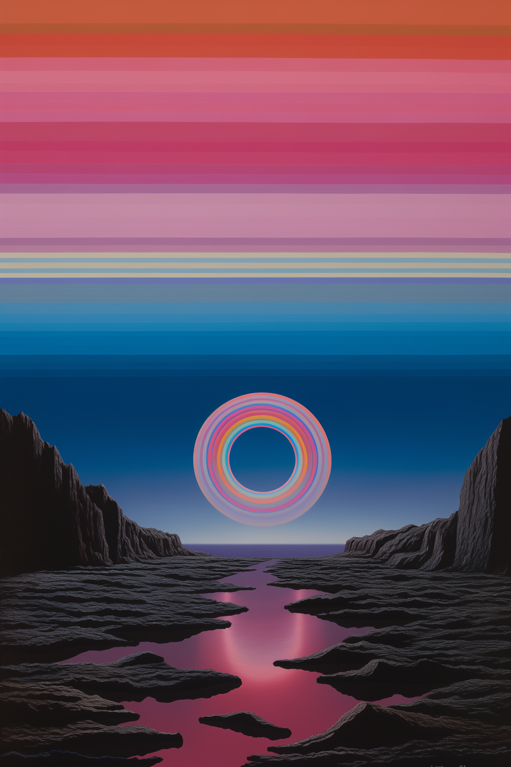 Rings of Reverie fine art print, modern wall art, balanced light and tone