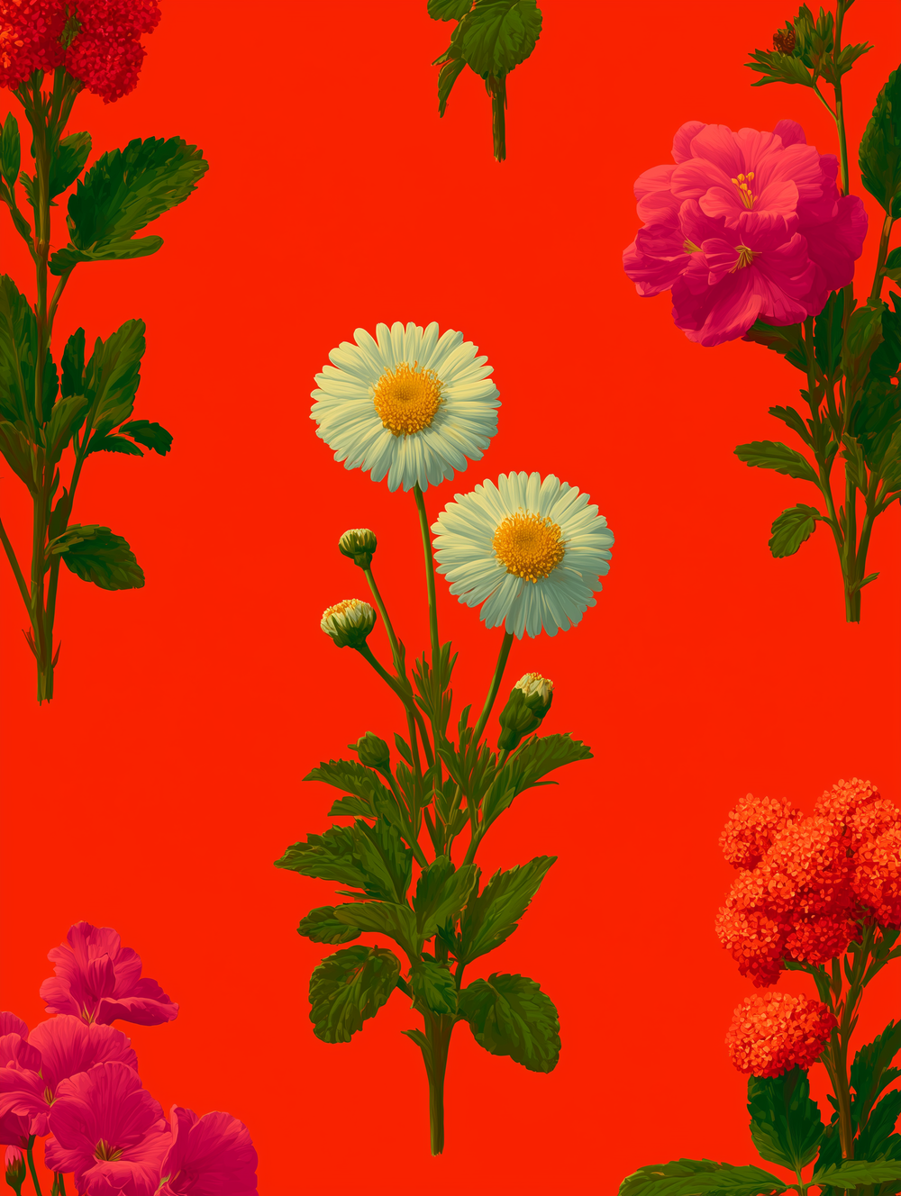 Crimson Daisies