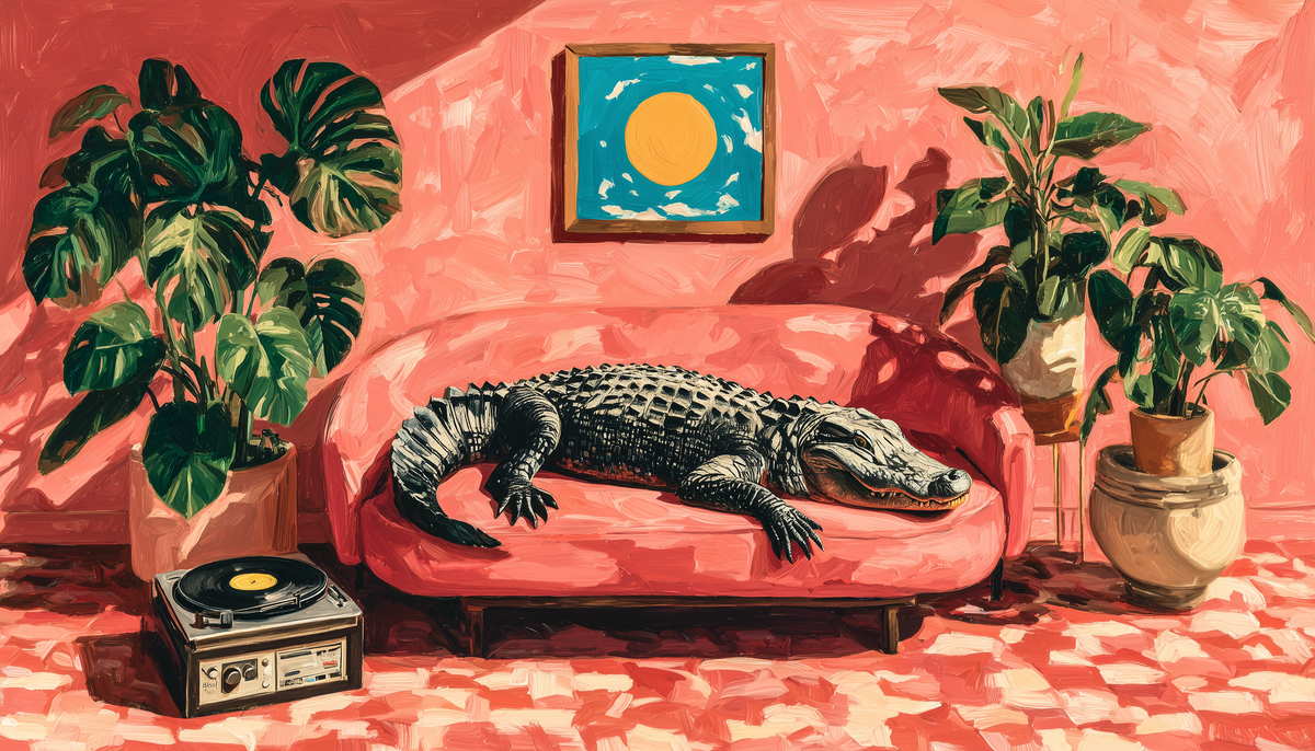 Croc Couch fine art print, modern wall art, balanced light and tone