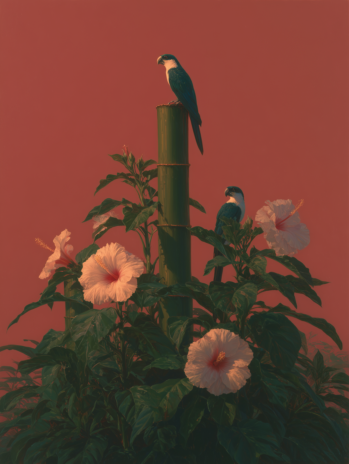 Hibiscus Sentinels fine art print, modern wall art, balanced light and tone