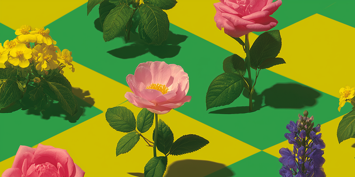 Patchwork Blossoms fine art print, modern wall art, balanced light and tone