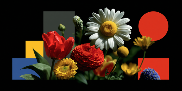 Primary Bloom original artwork, fine art print