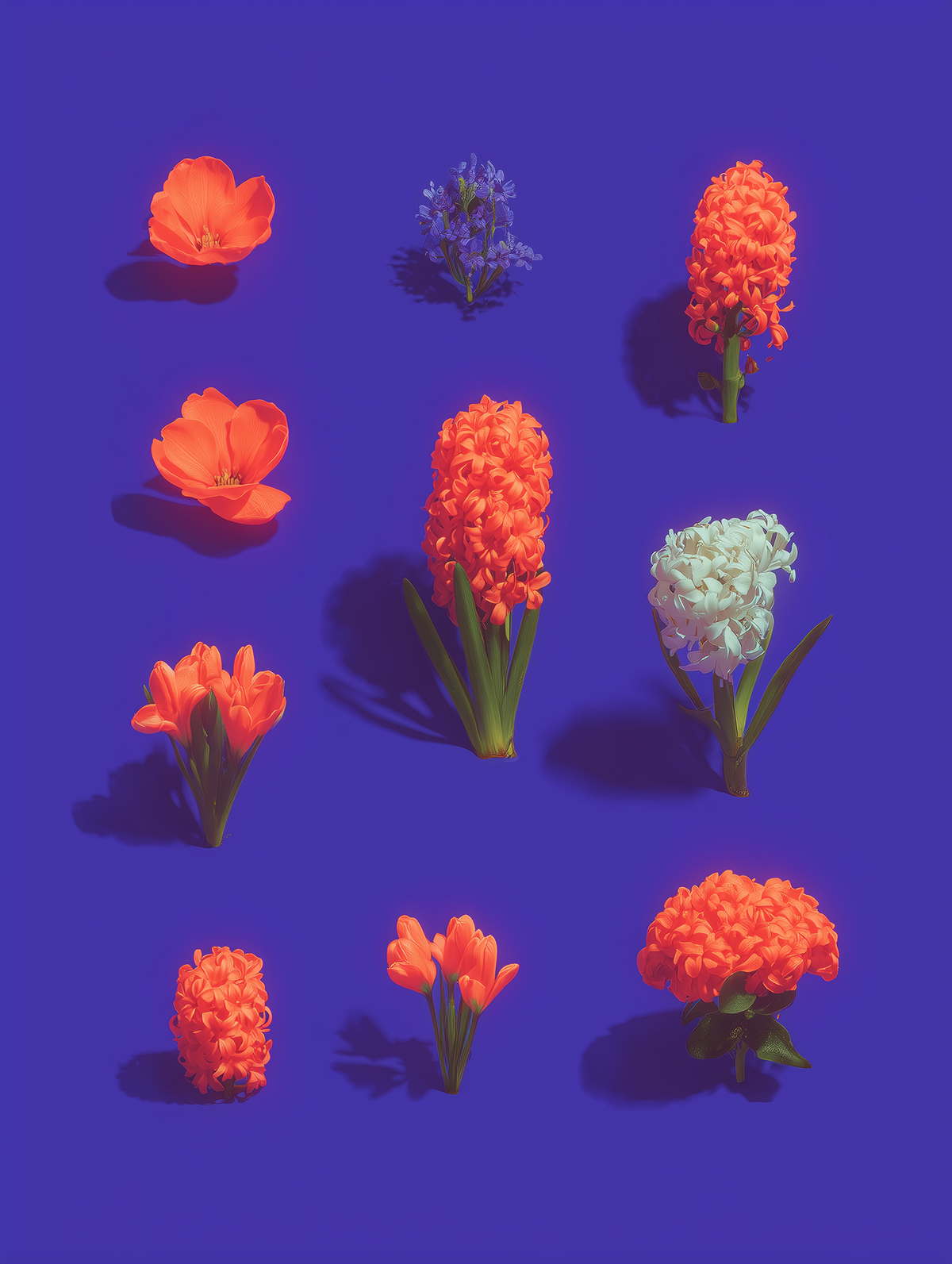 Hyacinth Medley fine art print, modern wall art, balanced light and tone